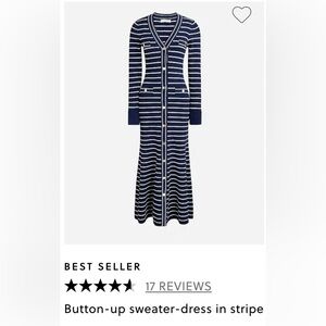 J. Crew Navy Striped Maxi Dress